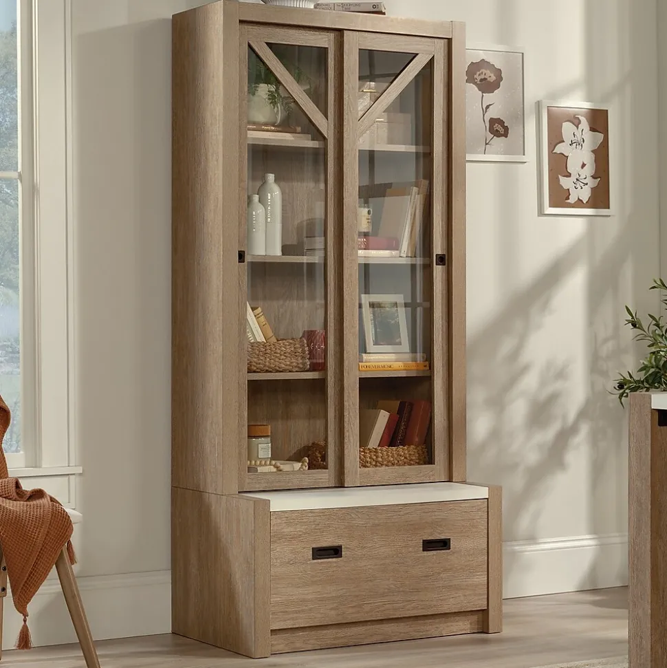 Sauder Dixon City 72"H 4-Shelf Bookcase, Brushed Oak (432891)