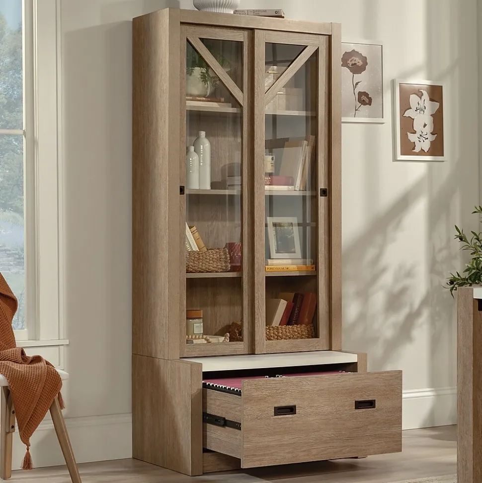 Sauder Dixon City 72"H 4-Shelf Bookcase, Brushed Oak (432891)