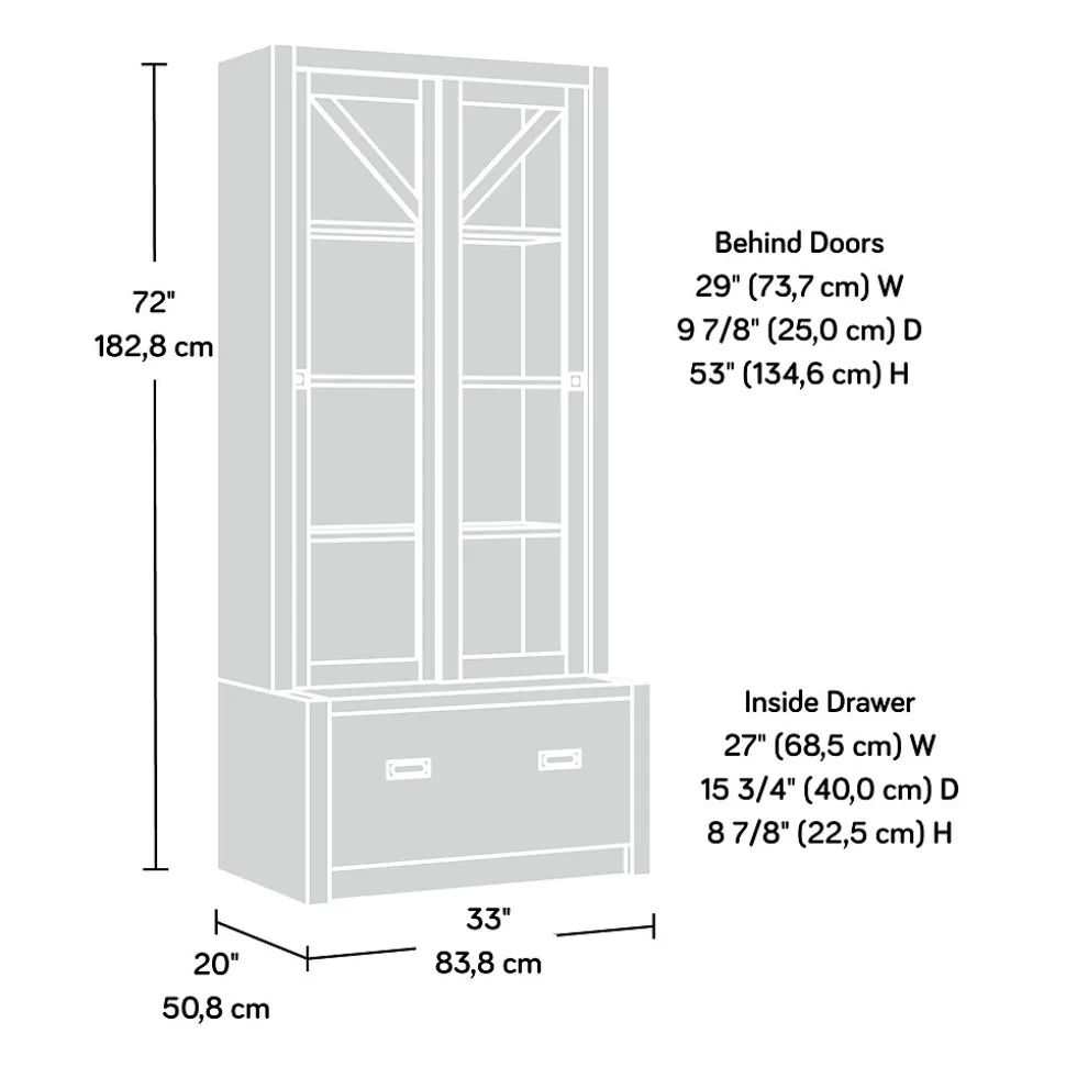 Sauder Dixon City 72"H 4-Shelf Bookcase, Brushed Oak (432891)