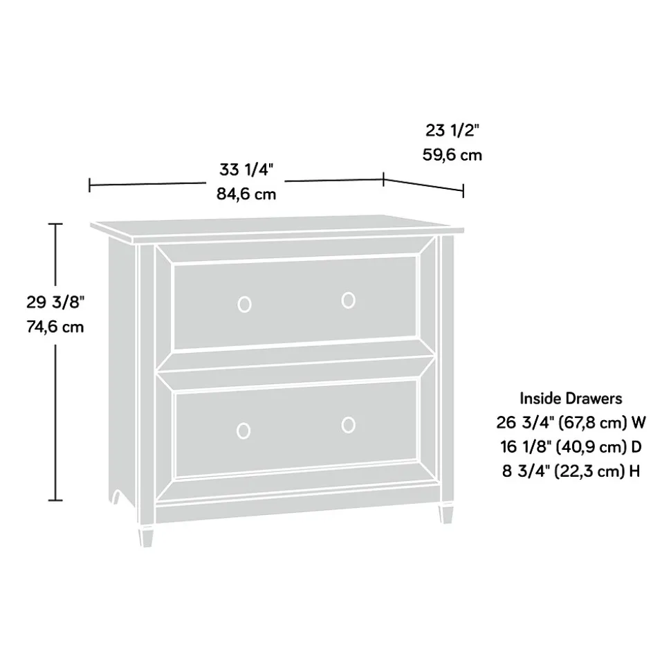 Sauder Edge Water 2-Drawer Lateral File Cabinet, Letter/Legal Size, Estate Black (409044)