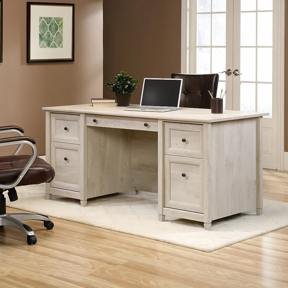 Sauder Edge Water Executive Desk, Chalked Chestnut (418795)