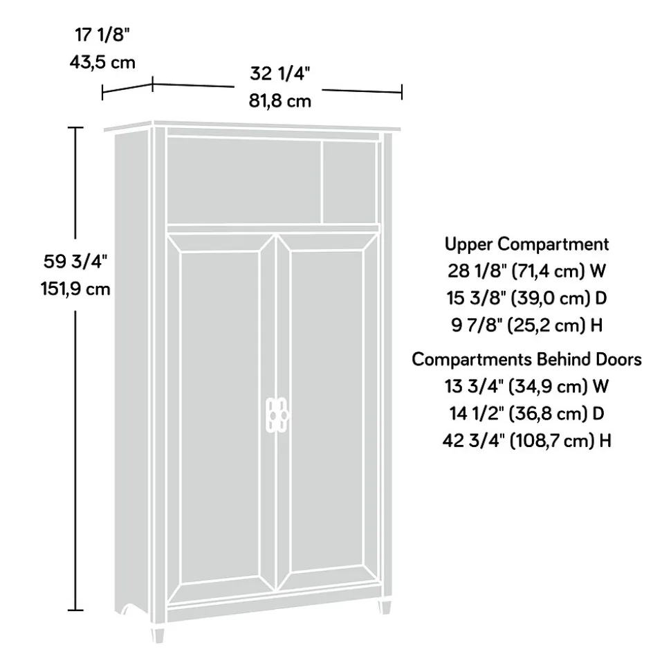 Sauder Edge Water 60"H Storage Cabinet with 5 Shelves, Chalked Chestnut (434766)