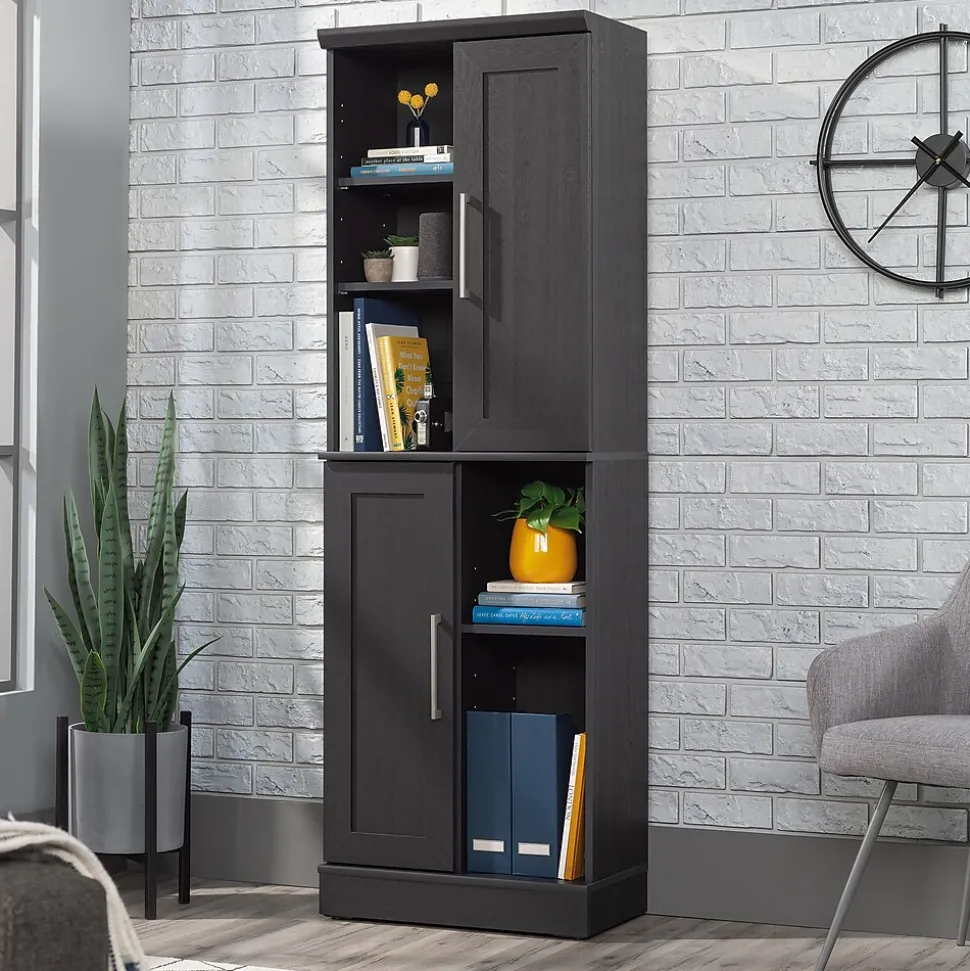Sauder HomePlus 71"H Storage Cabinet with 6 Shelves, Raven Oak (435131)