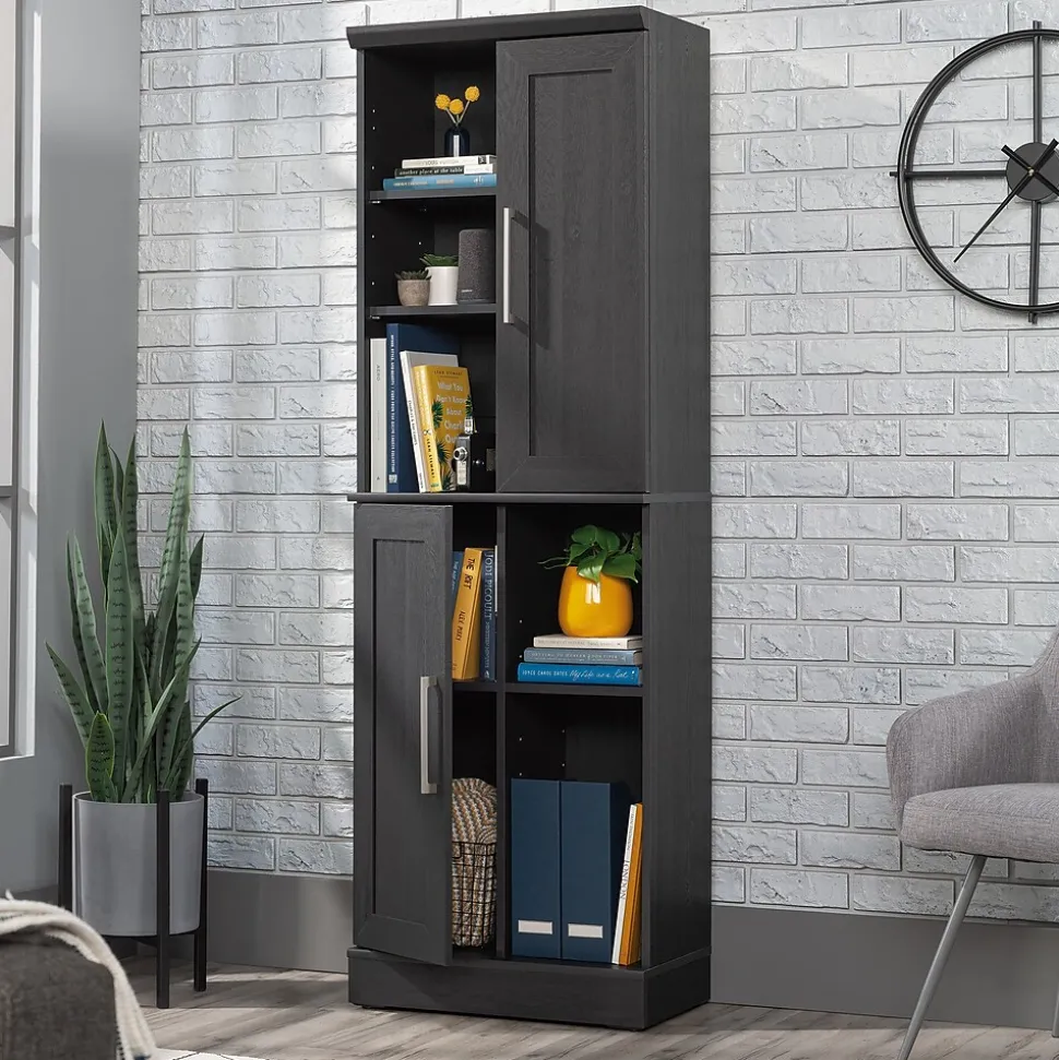 Sauder HomePlus 71"H Storage Cabinet with 6 Shelves, Raven Oak (435131)