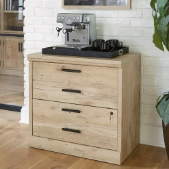 Sauder Mason Peak Commercial 2-Drawer Lateral File Cabinet, Letter/Legal Size, Lockable, 31"W x 19"D, Prime Oak (427827)