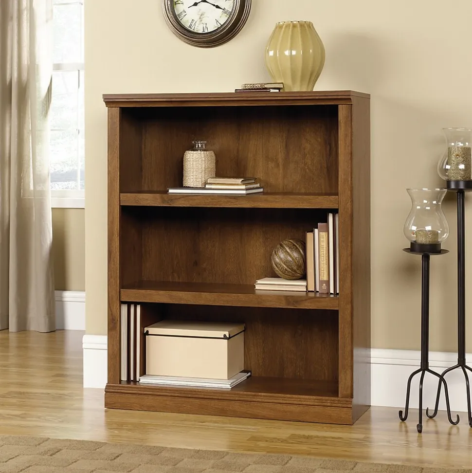 Sauder Select 44"H 3-Shelf Bookcase, Oiled Oak (410372)