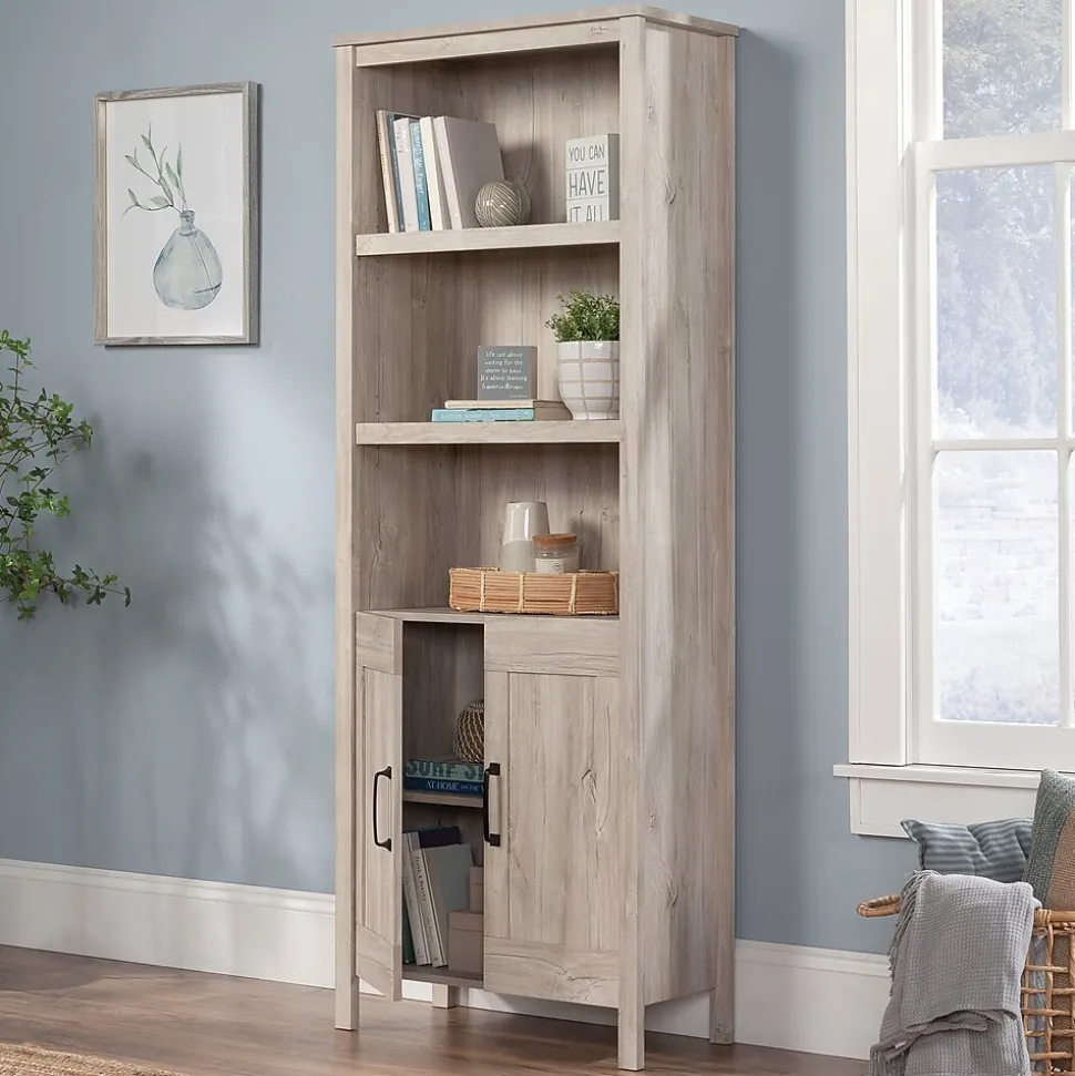 Sauder Select 72"H 5-Shelf Bookcase, Chalk Oak (434879)