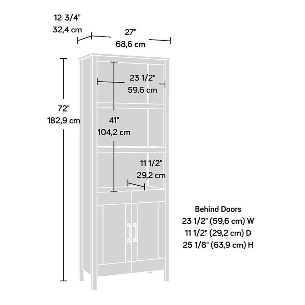 Sauder Select 72"H 5-Shelf Bookcase, Chalk Oak (434879)