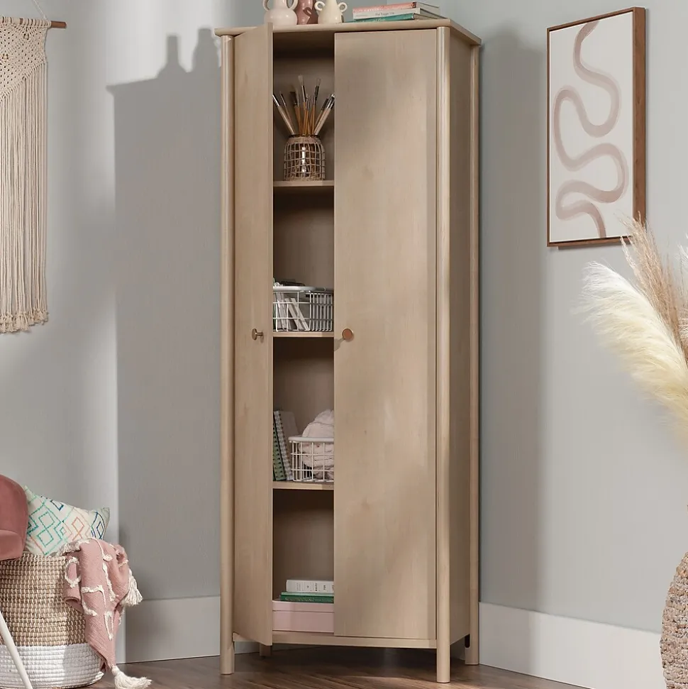 Sauder Select 72"H Storage Cabinet with 3 Shelves, Natural Maple (433285)