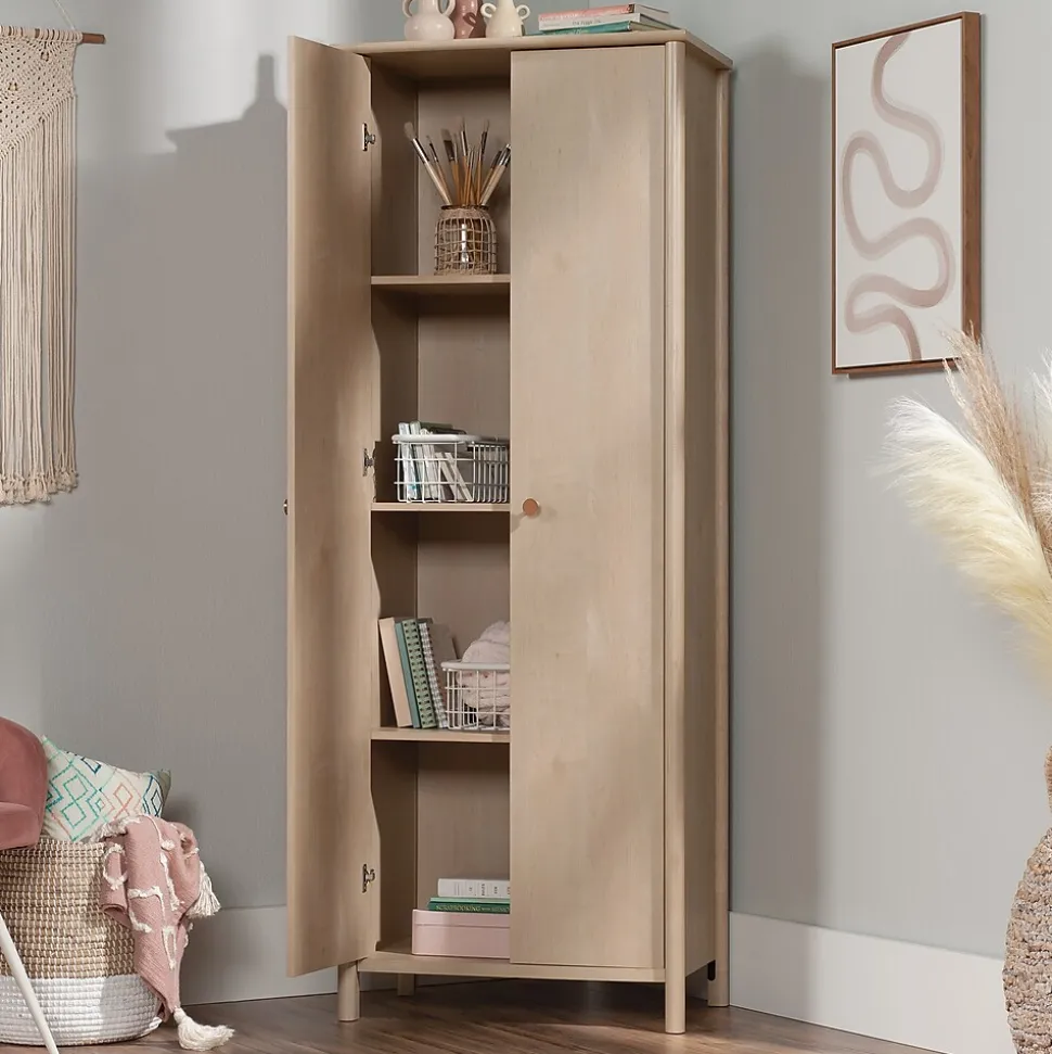 Sauder Select 72"H Storage Cabinet with 3 Shelves, Natural Maple (433285)