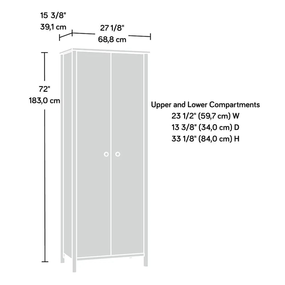 Sauder Select 72"H Storage Cabinet with 3 Shelves, Natural Maple (433285)