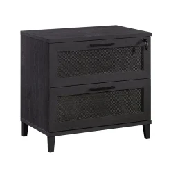 Sauder Tiffin Line Commercial 2-Drawer Lateral File Cabinet, Letter/Legal Size, Lockable, 31"W x 20"D, Raven Oak (433269)