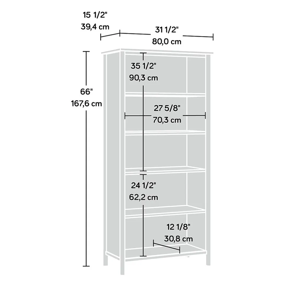Sauder Whitaker Point 66"H 5-Shelf Bookcase, Natural Maple (429376)