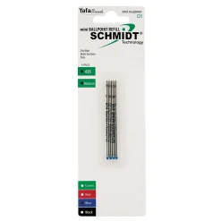 Schmidt 635 Mini D1 Ballpoint Refill, fits Multifunction pens, Medium, Blue, 4 Pack (SC58150)