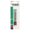 Schmidt 8127 Rollerball Short Capless Refill, Medium, Blue, 2 Pack (SC58132)