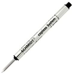 Schmidt 8126 Rollerball Short Capless Refill, Fine, Black, 2 Pack (SC58119)