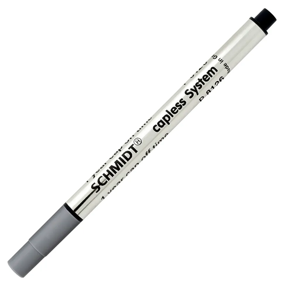 Schmidt 8126 Rollerball Short Capless Refill, Fine, Black, 2 Pack (SC58119)