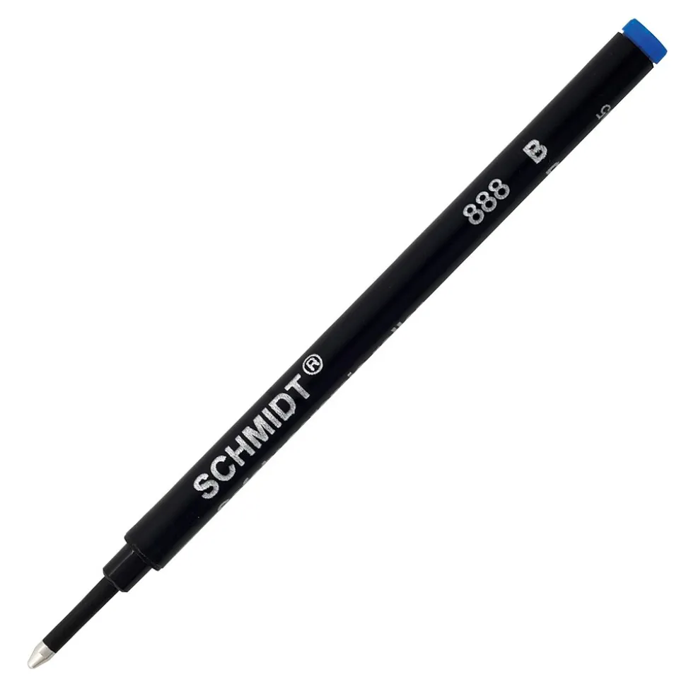 Schmidt 888 Safety Ceramic Rollerball Plastic Tube Refill, Fits Parker Rollerball Pens, Broad, Blue, 2 Pack (SC58114)