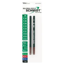 Schmidt 888 Safety Ceramic Rollerball Plastic Tube Refill, Fits Universal Pens, Medium, Black, 2 Pack (SC58111)