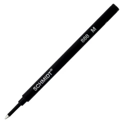 Schmidt 888 Safety Ceramic Rollerball Plastic Tube Refill, Fits Universal Pens, Medium, Black, 2 Pack (SC58111)