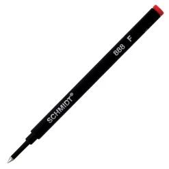 Schmidt 888 Safety Ceramic Rollerball Plastic Tube Refill, Fits Universal Pens, Fine, Red, 2 Pack (SC58110)