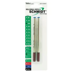 Schmidt 888 Safety Ceramic Rollerball Metal Tube Refill, Fits Universal Pens, Medium, Blue, 2 Pack (SC58105)