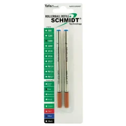 Schmidt 888 Safety Ceramic Rollerball Metal Tube Refill, Fits Universal Pens, Fine, Blue, 2 Pack (SC58101)