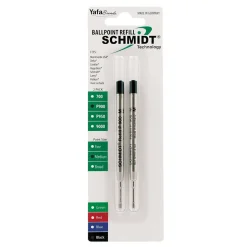 Schmidt P900 Ballpoint TC Ball Refill, To Fit Parker Ballpoint Pens, Medium, Black, 2 Pack (SC58135)