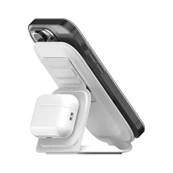 scosche BASECHARGE MS Fold-N-Go Wireless Charging Stand, White (MSQFG2N1WT)