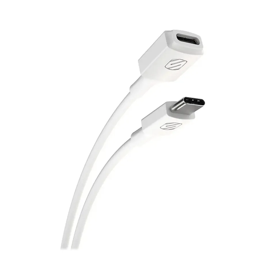 scosche ExtendIt 3' USB Type-C to USB Type-C Cable, Female to Male, White (USBCEXT3WT-SP)