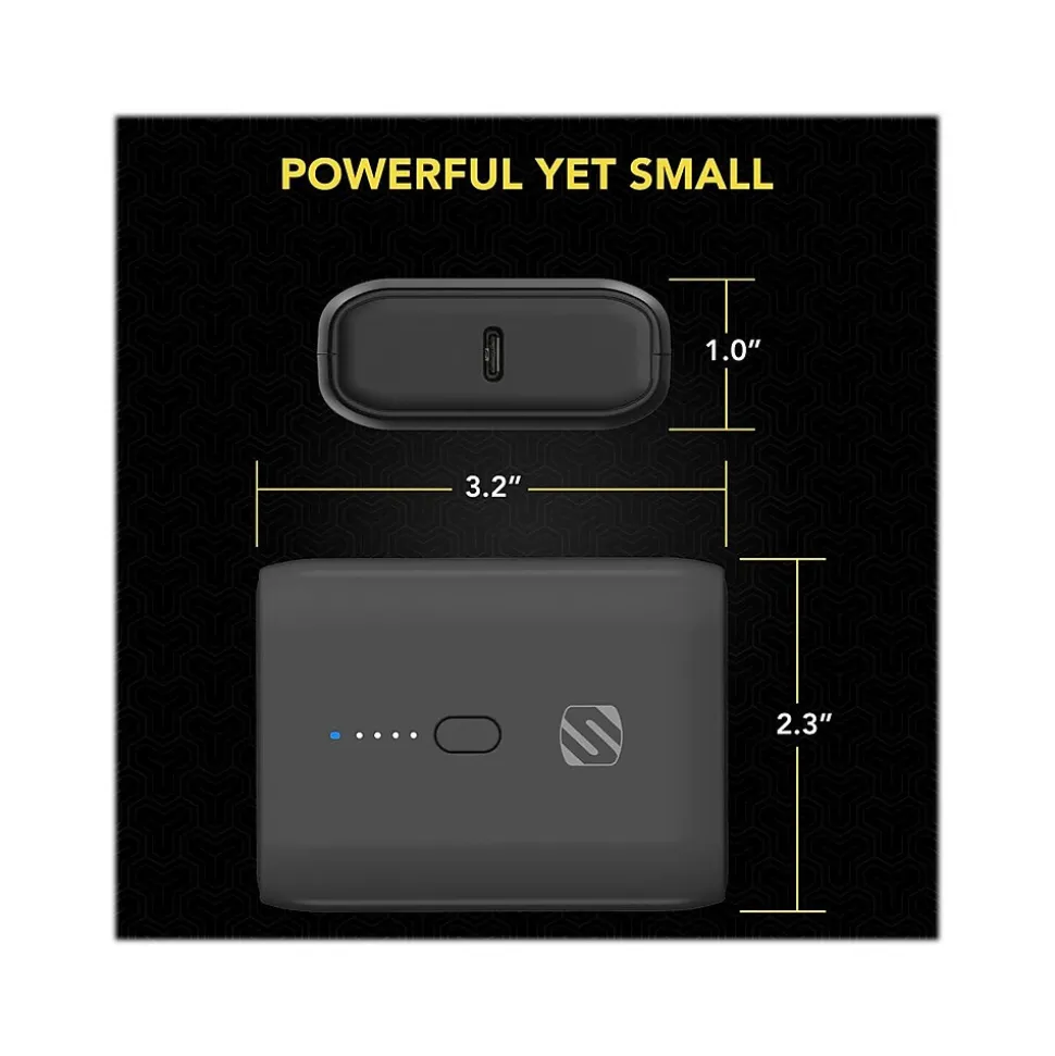 scosche GoBat USB Dual-Port Power Bank, 10000mAh, Black (PB10PD-SP)