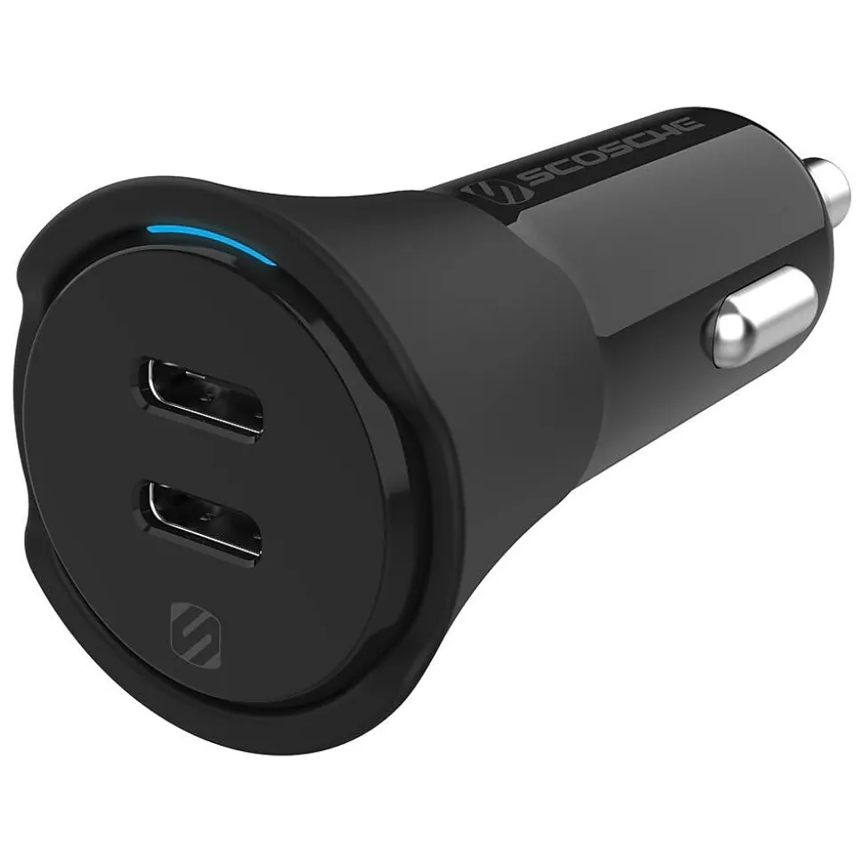 scosche PowerVolt USB Car Charger for Most Smartphones, Black (CPDCC40-SP)