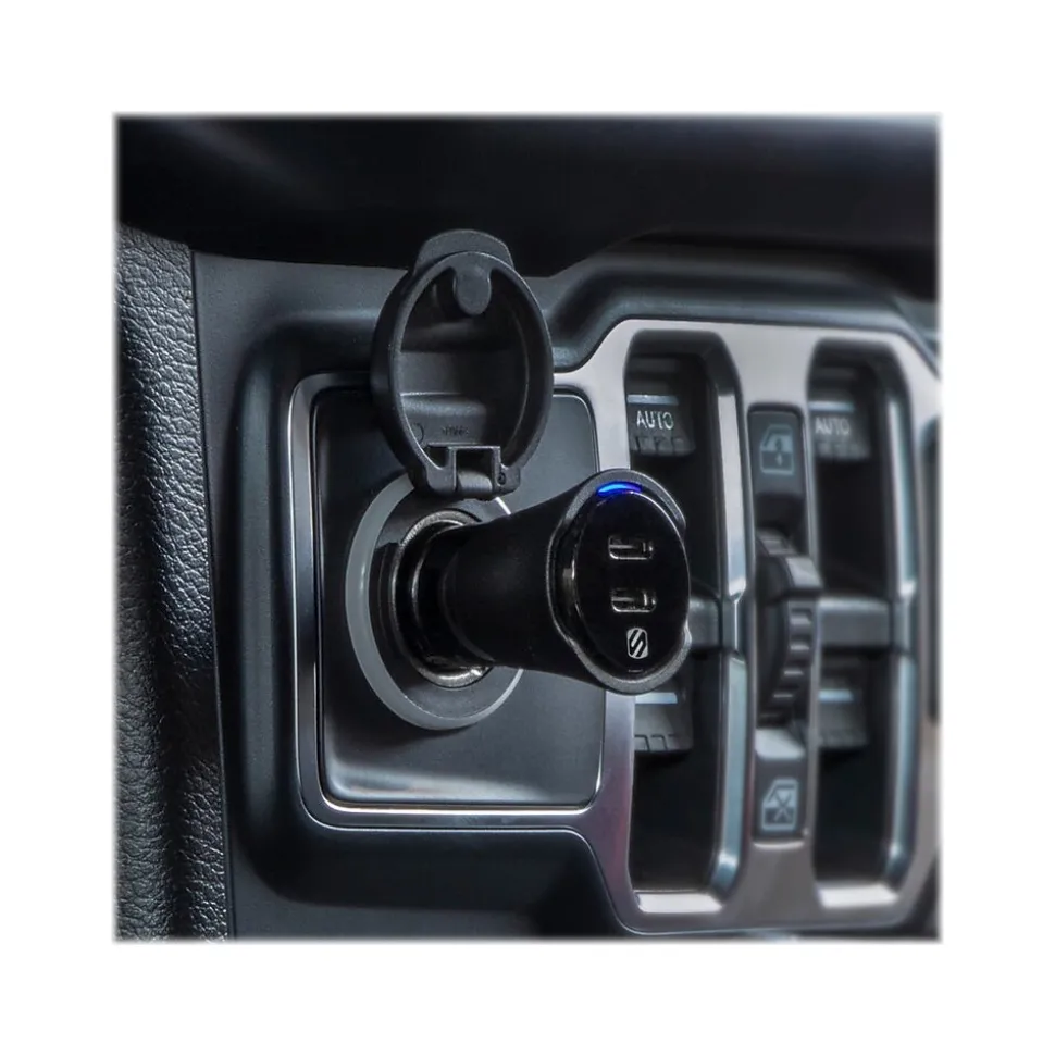 scosche PowerVolt USB Car Charger for Most Smartphones, Black (CPDCC40-SP)