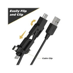 scosche SmartSync 3' USB Type-A to Micro-USB/Mini-USB/Mini-USB Type-B/USB Type-C Cable, Male to Male, Black (MMMC-SP)