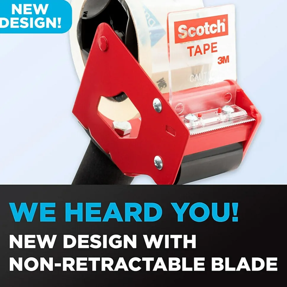 Scotch 2" Handheld Packing Tape Dispenser, Red (MMMST181)