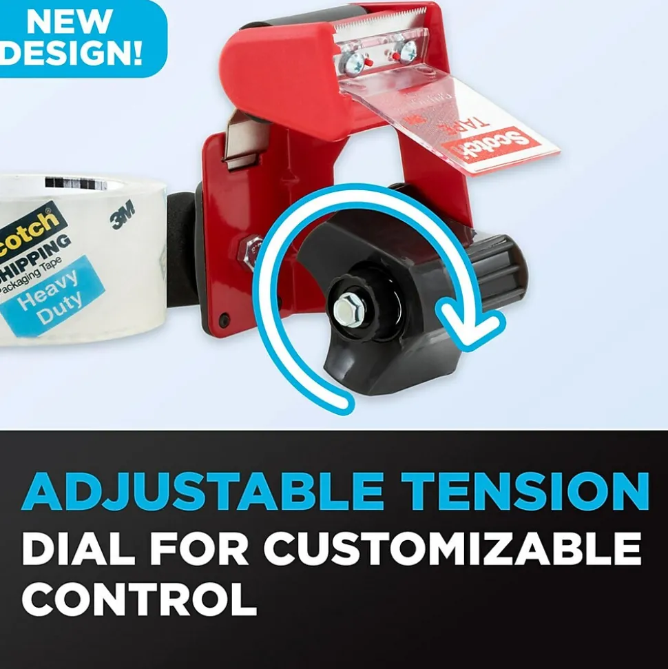 Scotch 2" Handheld Packing Tape Dispenser, Red (MMMST181)