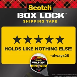 Scotch Box Lock Shipping Packing Tape with Refillable Dispenser, 1.88 in x 54.6 yds., Clear (3950-RD)