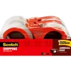 Scotch Commercial Grade Shipping Packing Tape with Dispensers, 1.88" x 54.6 yds., Clear, 4/Pack (3750-4RD)