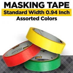 Scotch Expressions Light Masking Tape, 0.94 x 20 yds., Yellow/Green/Red, 3/Pack (3437-3PRM)