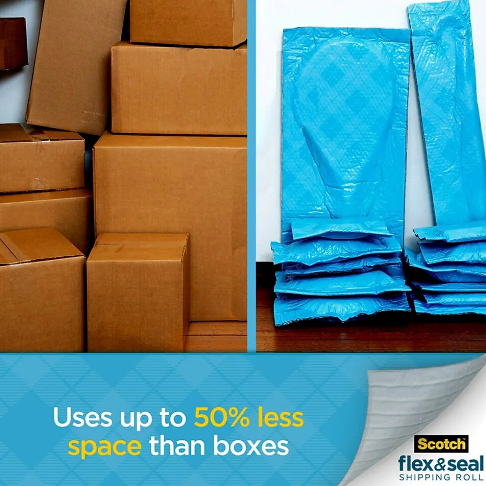 Scotch™ Flex & Seal Shipping Roll Self-Sealing Padded Mailer, 15" x 10', Blue (FS-1510)