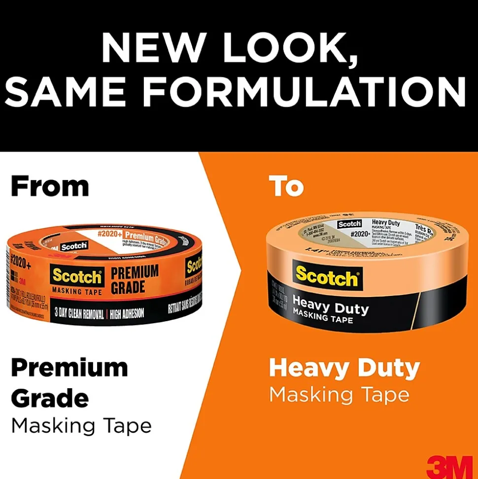 Scotch® Heavy Duty 1.41" x 60.1 yds. Masking Tape, Orange (2020+-36AP)