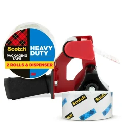 Scotch Heavy Duty Packing Tape with Dispenser, 1.88" x 54.6 yds., Clear (3850-2ST)