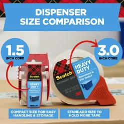 Scotch Heavy Duty Packing Tape with Dispenser, 1.88" x 54.6 yds., Clear (3850-2ST)