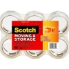 Scotch Long Lasting Storage Packing Tape, 1.88" x 54.6 yds., Clear, 6/Pack (3650-6)