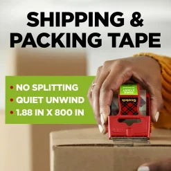 Scotch Sure-Start Packing Tape with Dispenser, 1.88" x 22.2 yds., Clear, 6/Pack (145-6)