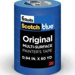 ScotchBlue ORIGINAL Painter's Tape Value Pack, 0.94" x 60 yds., Blue, 6/Rolls (2090-24EVP)