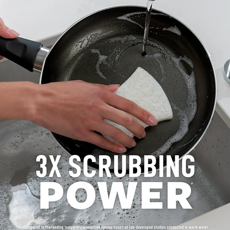 Scotch-Brite Greener Clean Scrub Sponge, Tan, 3/Pack (97033)