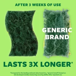 Scotch-Brite Heavy Duty Sponge with Scrubber, Green/Yellow, 6 Sponges/Pack (426)