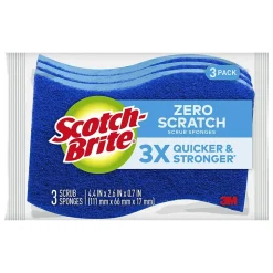 Scotch-Brite Non-Scratch Scrub Sponge, Blue, 3/Pack (MP-3-8-D)