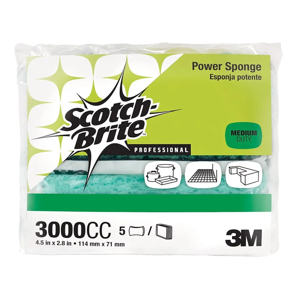 Scotch-Brite Power Sponge, Teal/Purple, 20/Pack (3000)
